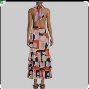 NWT Size 4 Venita Aspen Gianni Bini Tiered Halter Maxi Dress